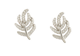 Fashionable Design Leaf 925 Sterling Silver Earrings studded with CZ